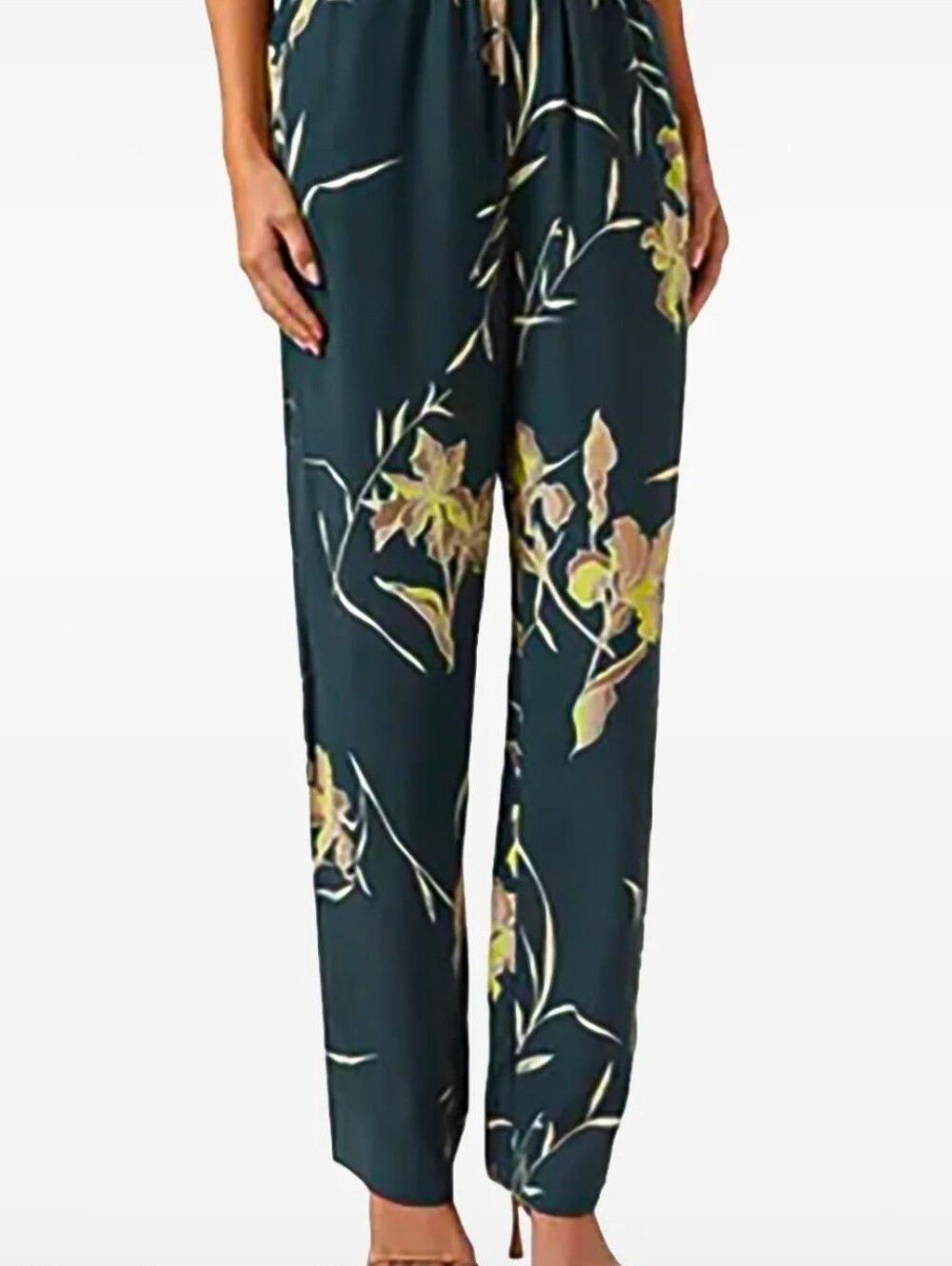 Kith | Floral Elena Palm Print Wide Leg Pants In Green Size S